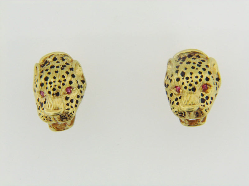 14K-YG LEOPARD EARRINGS | 18 Karat Appraisers | Beverly Hills, CA | Fine Jewelry