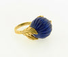 18K Yellow Gold, Lapis Lazuli Bead Ring | 18 Karat Appraisers | Beverly Hills, CA | Fine Jewelry