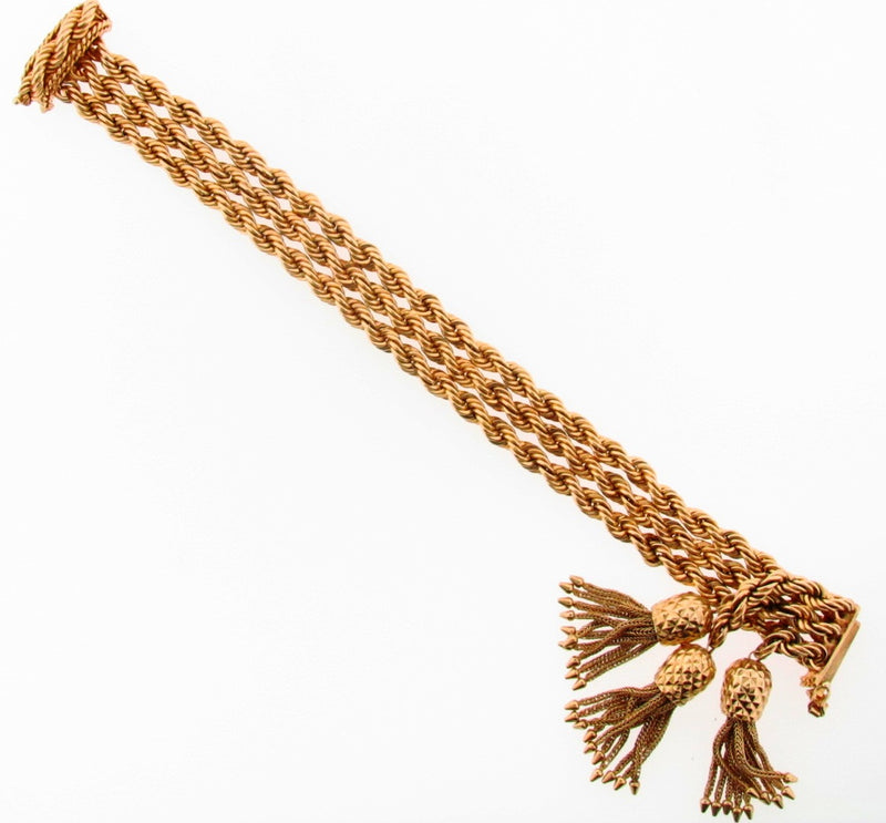 14K Yellow Gold Tassle Bracelet | 18 Karat Appraisers | Beverly Hills, CA | Fine Jewelry