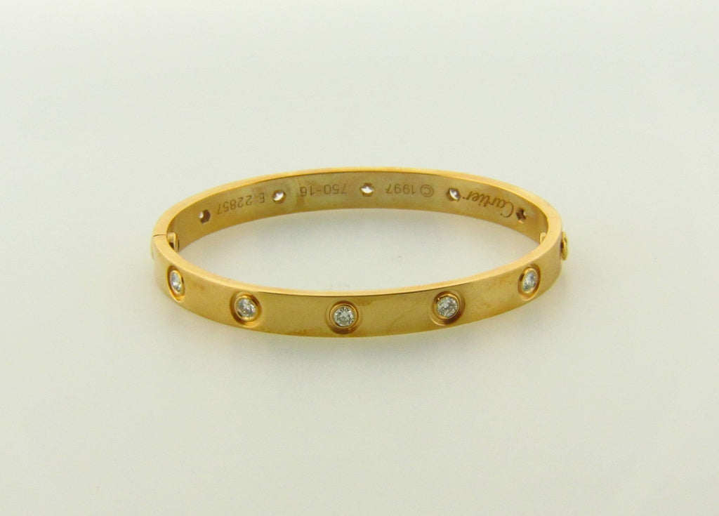 18K Yellow Gold Cartier Love Diamond Bracelet