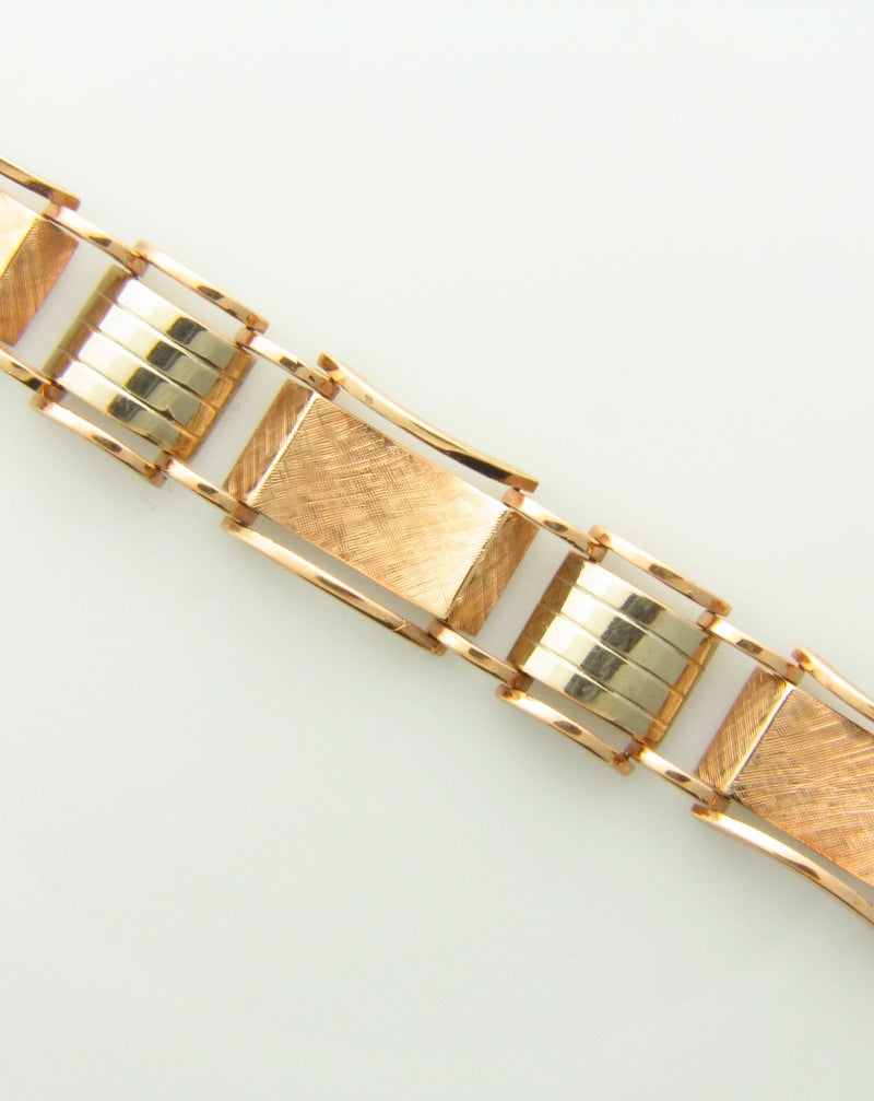 14K-RG+WG Retro Bracelet | 18 Karat Appraisers | Beverly Hills, CA | Fine Jewelry 14K-RG+WG Retro Bracelet | 18 Karat Appraisers | Beverly Hills, CA | Fine Jewelry