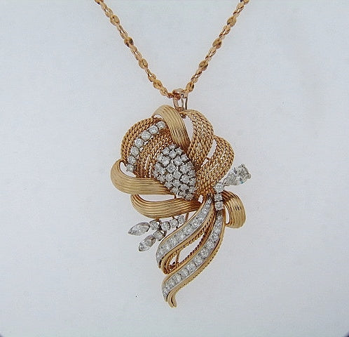 18K-GOLD VINTAGE DIAMOND BROOCH / PENDANT | 18 Karat Appraisers | Beverly Hills, CA | Fine Jewelry 18K-GOLD VINTAGE DIAMOND BROOCH / PENDANT | 18 Karat Appraisers | Beverly Hills, CA | Fine Jewelry