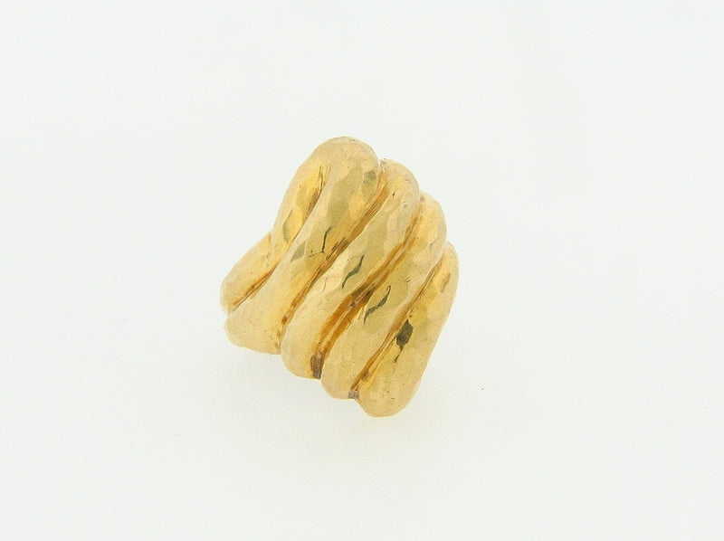 18K-YG HAMMERED GOLD RING