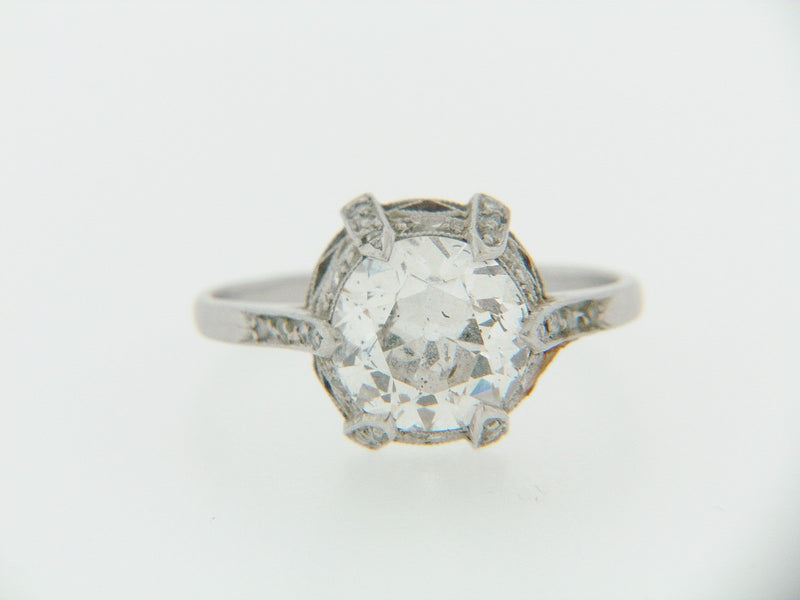PLATINUM VINTAGE DIAMOND SOLITAIRE RING | 18 Karat Appraisers | Beverly Hills, CA | Fine Jewelry