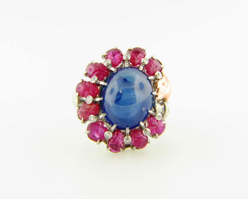 Platinum Sapphire, Ruby, and Diamond Ring | 18 Karat Appraisers | Beverly Hills, CA | Fine Jewelry