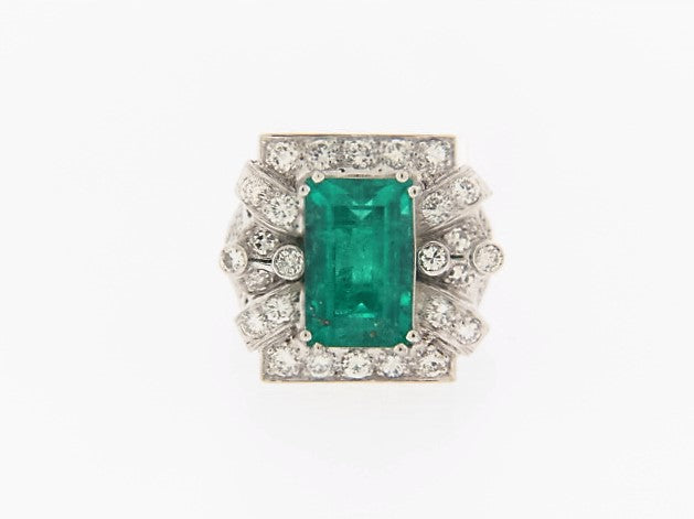 PLATINUM VINTAGE EMERALD AND DIAMOND RING | 18 Karat Appraisers | Beverly Hills, CA | Fine Jewelry PLATINUM VINTAGE EMERALD AND DIAMOND RING | 18 Karat Appraisers | Beverly Hills, CA | Fine Jewelry