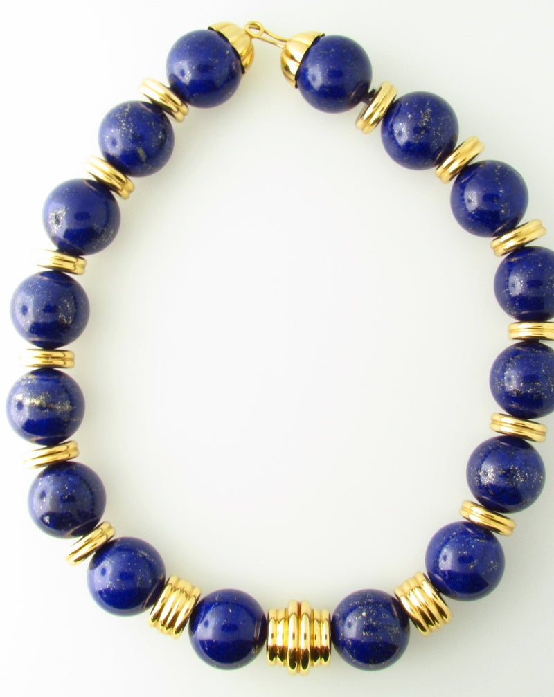 18K Yellow Gold, Lapis Lazuli Bead Necklace | 18 Karat Appraisers | Beverly Hills, CA | Fine Jewelry 18K Yellow Gold, Lapis Lazuli Bead Necklace | 18 Karat Appraisers | Beverly Hills, CA | Fine Jewelry