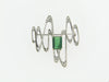 18K-WG GREEN TOURMALINE AND DIAMOND BROOCH / PENDANT
