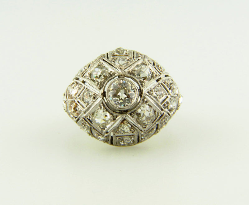 Platinum Diamond Bombe Ring | 18 Karat Appraisers | Beverly Hills, CA | Fine Jewelry