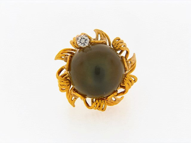 14K-YG CAT'S EYE QUARTZ AND DIAMOND RING | 18 Karat Appraisers | Beverly Hills, CA | Fine Jewelry