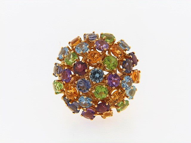 18K-YG MULTI-GEM BOMBE RING | 18 Karat Appraisers | Beverly Hills, CA | Fine Jewelry 18K-YG MULTI-GEM BOMBE RING | 18 Karat Appraisers | Beverly Hills, CA | Fine Jewelry