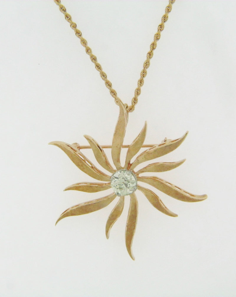 14K Yellow Gold, Diamond Pendant / Brooch | 18 Karat Appraisers | Beverly Hills, CA | Fine Jewelry 14K Yellow Gold, Diamond Pendant / Brooch | 18 Karat Appraisers | Beverly Hills, CA | Fine Jewelry