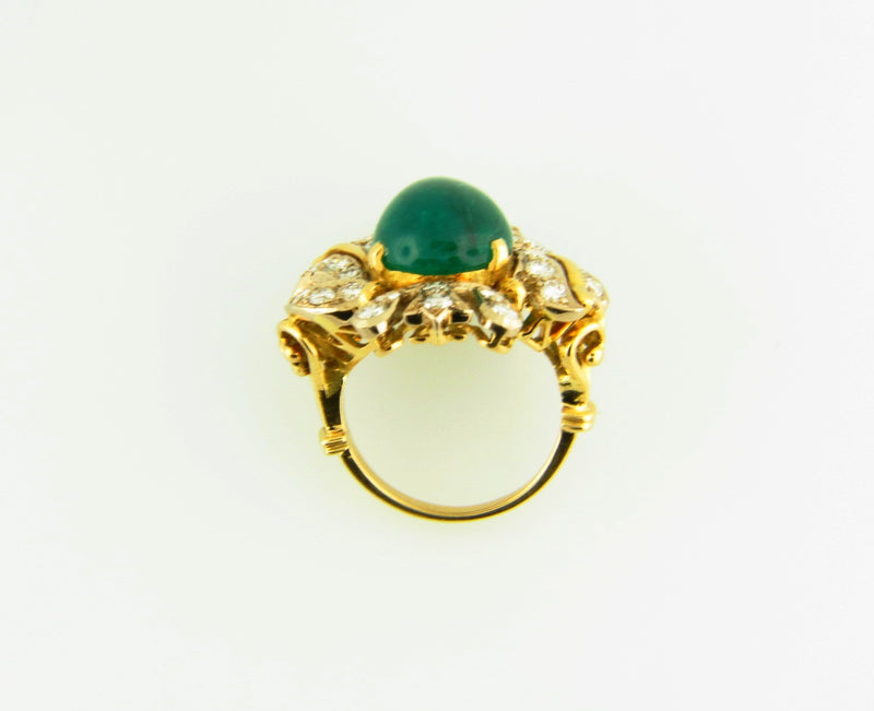 18K Yellow Gold, Emerald and Diamond Ring | 18 Karat Appraisers | Beverly Hills, CA | Fine Jewelry
