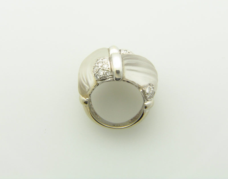 18K White Gold, Diamond and Rock Crystal Quartz Ring | 18 Karat Appraisers | Beverly Hills, CA | Fine Jewelry