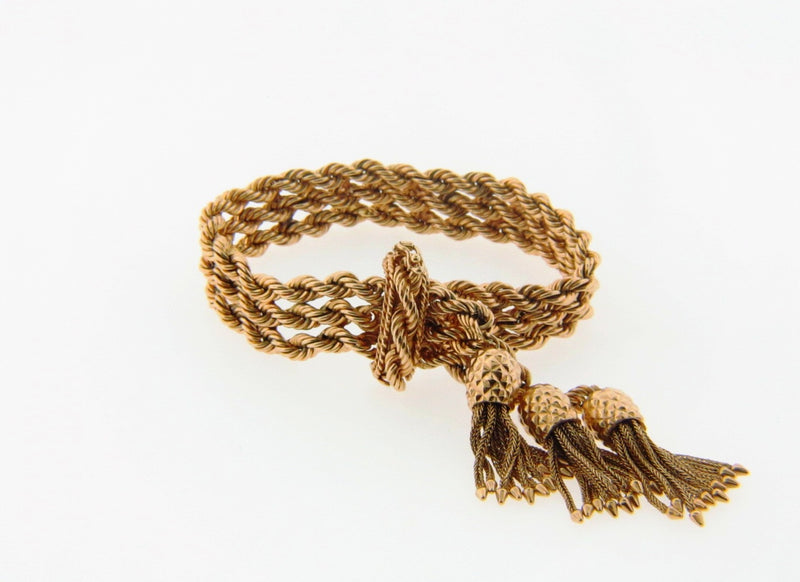 14K Yellow Gold Tassle Bracelet | 18 Karat Appraisers | Beverly Hills, CA | Fine Jewelry