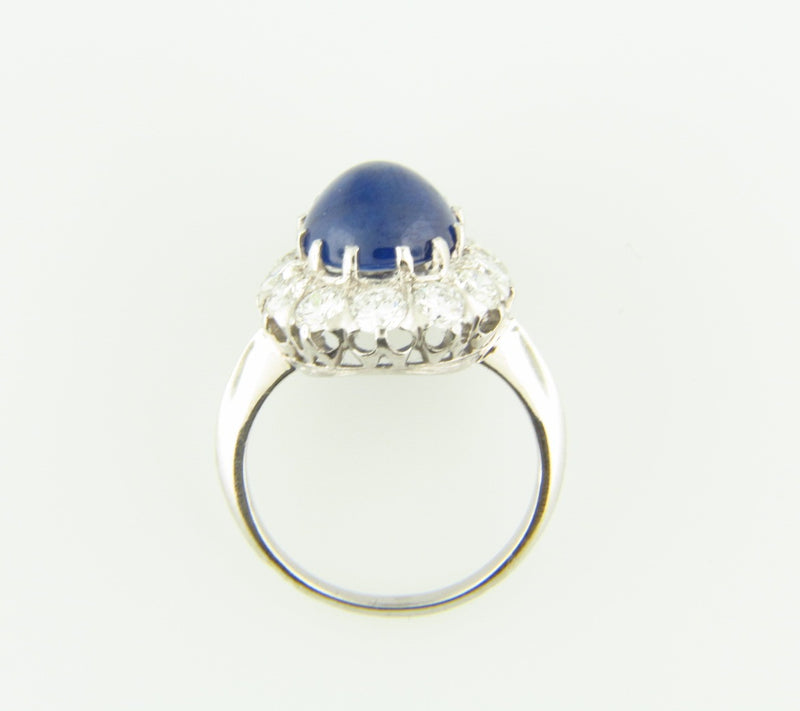 Platinum and 18K White Gold, Sapphire and Diamond Ring