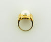 18K-YG MABE PEARL AND DIAMOND RING