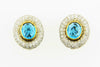 18K White Gold, Blue Topaz and Diamond Earrings | 18 Karat Appraisers | Beverly Hills, CA | Fine Jewelry