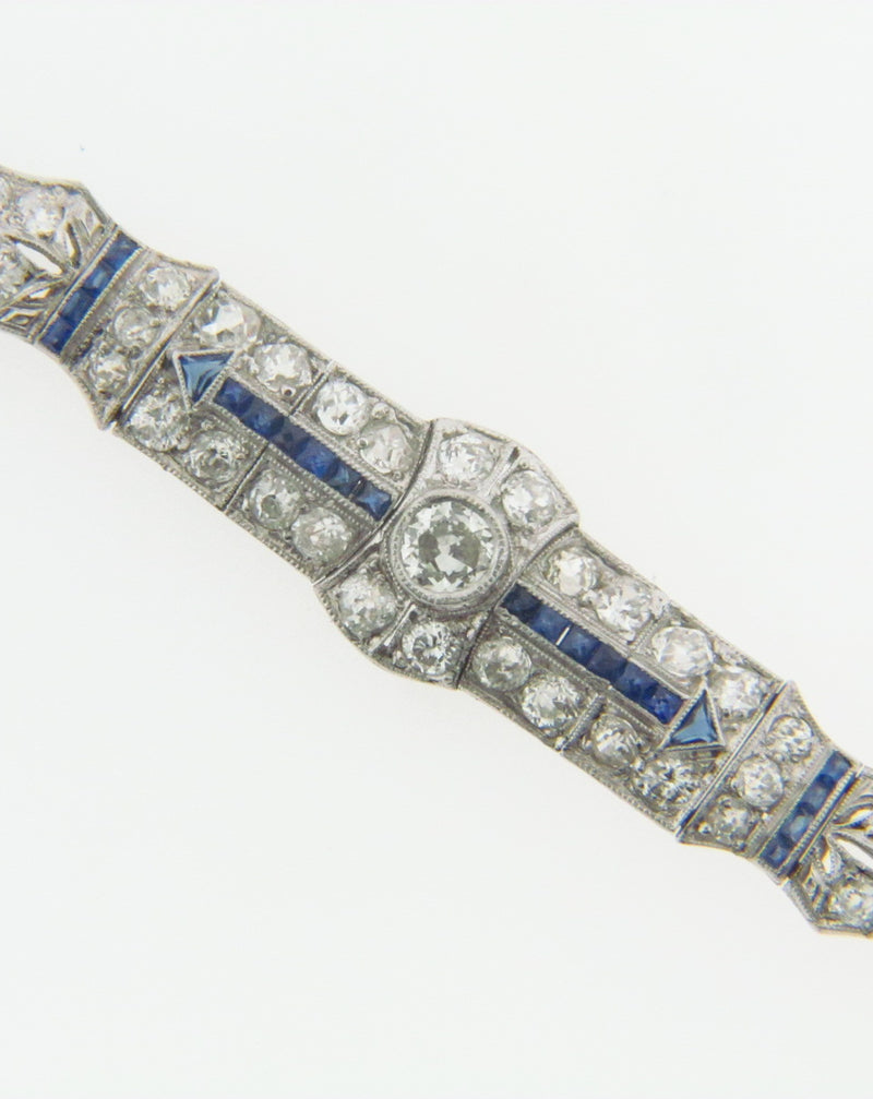 Platinum Diamond and Sapphire Bracelet | 18 Karat Appraisers | Beverly Hills, CA | Fine Jewelry