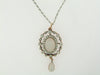 SILVER TOPPED, 14K YELLOW GOLD ANTIQUE OPAL AND DIAMOND PENDANT | 18 Karat Appraisers | Beverly Hills, CA | Fine Jewelry
