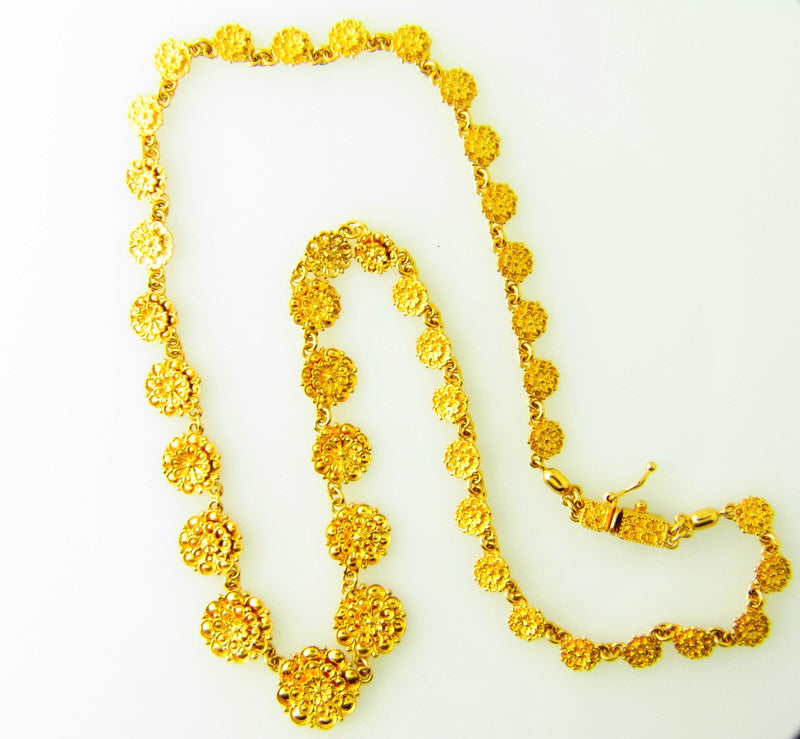 18K Yellow Gold Floral Motif Necklace | 18 Karat Appraisers | Beverly Hills, CA | Fine Jewelry