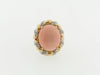 14K YELLOW GOLD PINK CORAL AND DIAMOND RING | 18 Karat Appraisers | Beverly Hills, CA | Fine Jewelry