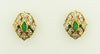 14K Yellow Gold, Emerald and Diamond Earrings | 18 Karat Appraisers | Beverly Hills, CA | Fine Jewelry