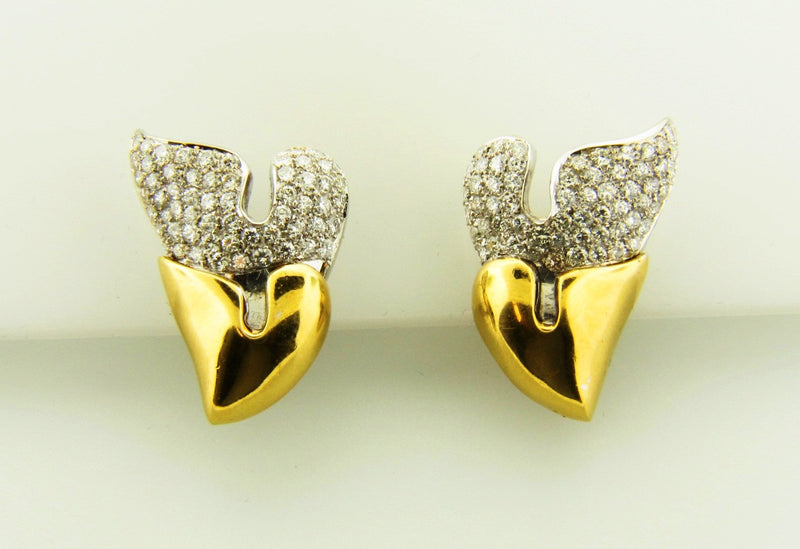18K Yellow and White Gold, Diamond Earrings | 18 Karat Appraisers | Beverly Hills, CA | Fine Jewelry