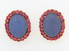 18K-YG LAVENDER CHALCEDONY AND PINK SAPPHIRE EARCLIPS | 18 Karat Appraisers | Beverly Hills, CA | Fine Jewelry