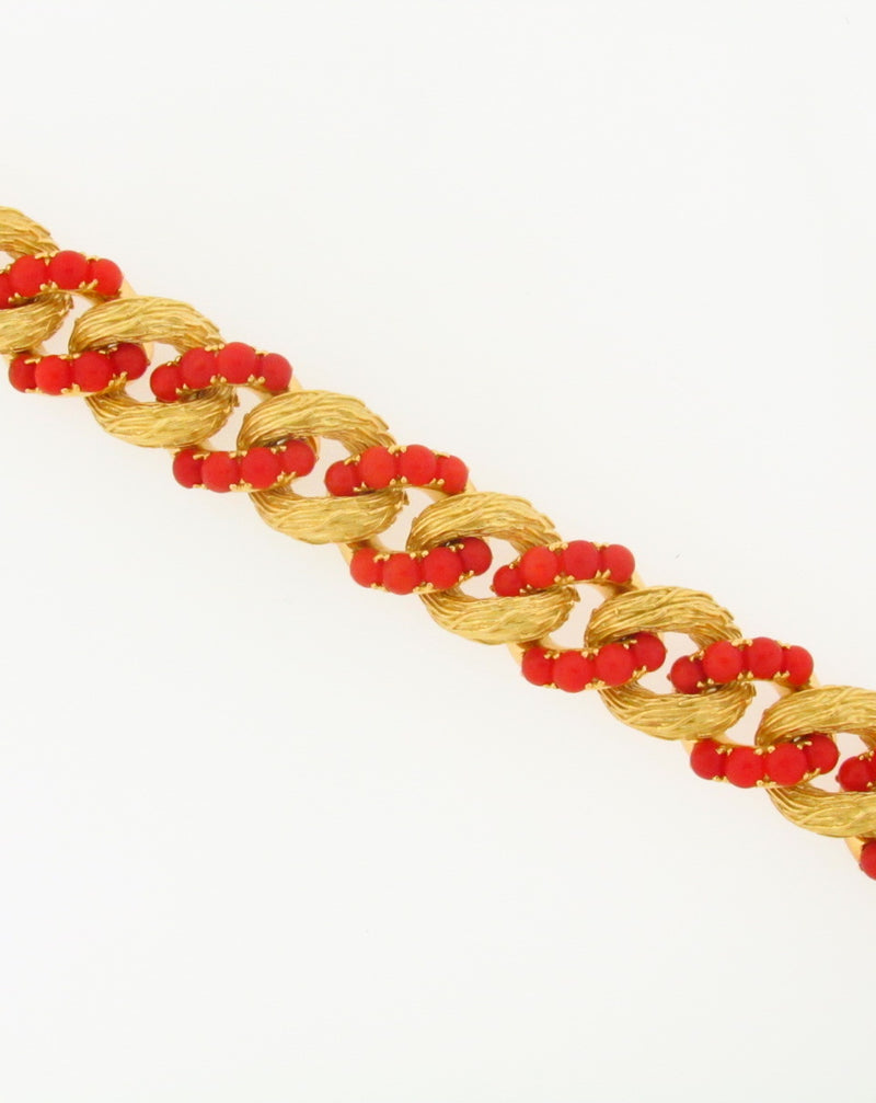 18K-YG CORAL BEAD BRACELET