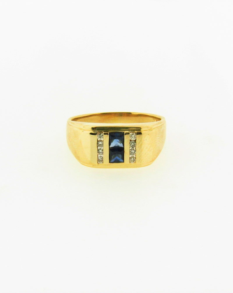 14K Yellow Gold Sapphire and Diamond Ring | 18 Karat Appraisers | Beverly Hills, CA | Fine Jewelry