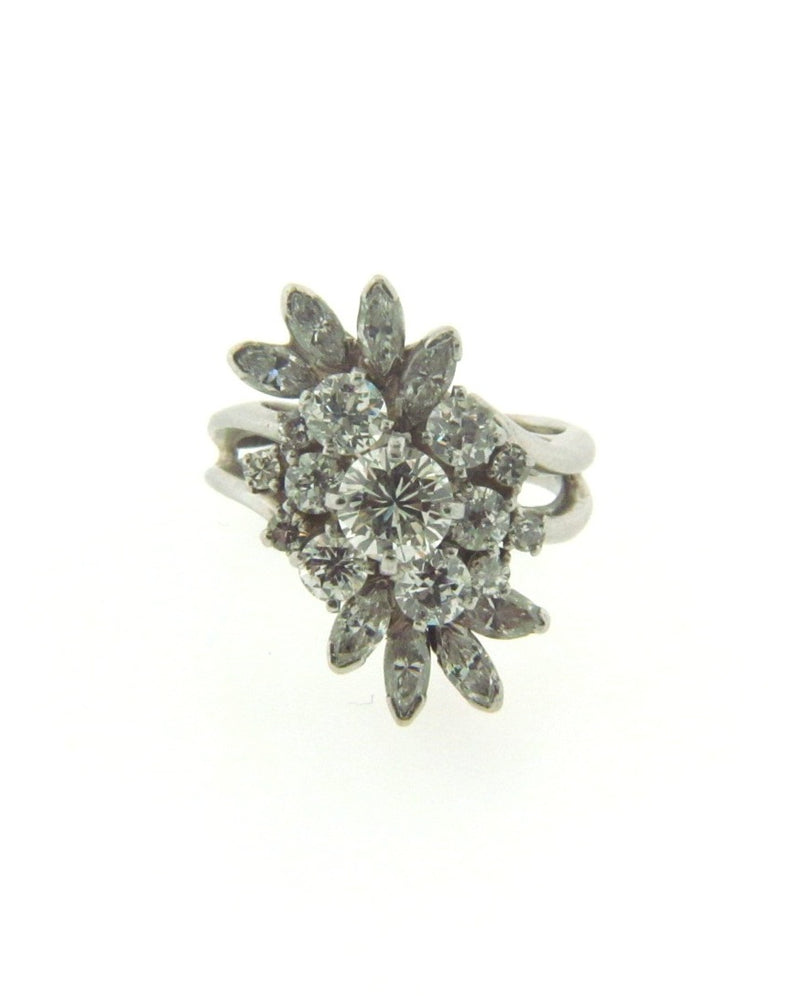 18K-WG DIAMOND SPRAY DESIGN RING