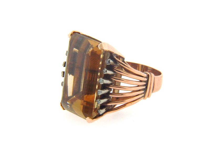 18K Rose Gold Citrine and Diamond Ring | 18 Karat Appraisers | Beverly Hills, CA | Fine Jewelry