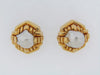 18K-YG BAROQUE PEARL EARCLIPS BY "DAVID WEBB"