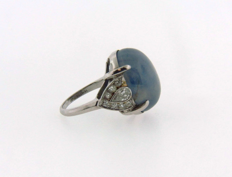 Platinum Star Sapphire and Diamond Ring | 18 Karat Appraisers | Beverly Hills, CA | Fine Jewelry