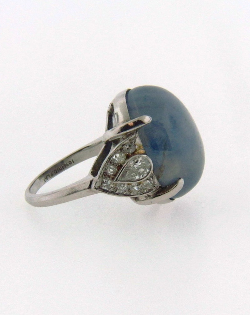 Platinum Star Sapphire and Diamond Ring | 18 Karat Appraisers | Beverly Hills, CA | Fine Jewelry
