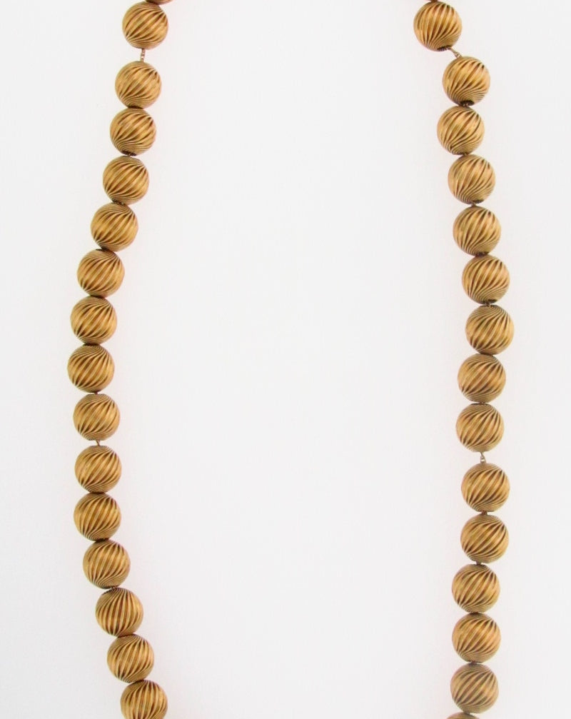 14K-YG CIRCULAR BEADS NECKLACE | 18 Karat Appraisers | Beverly Hills, CA | Fine Jewelry