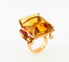 Retro 14K Rose Gold, Citrine and Ruby Ring | 18 Karat Appraisers | Beverly Hills, CA | Fine Jewelry