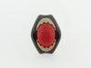 18K YELLOW GOLD CORAL, HEMATITE, DIAMOND RING | 18 Karat Appraisers | Beverly Hills, CA | Fine Jewelry