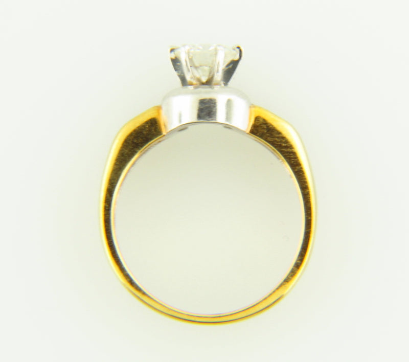 Platinum and 18K Yellow Gold, Diamond Solitaire Ring | 18 Karat Appraisers | Beverly Hills, CA | Fine Jewelry
