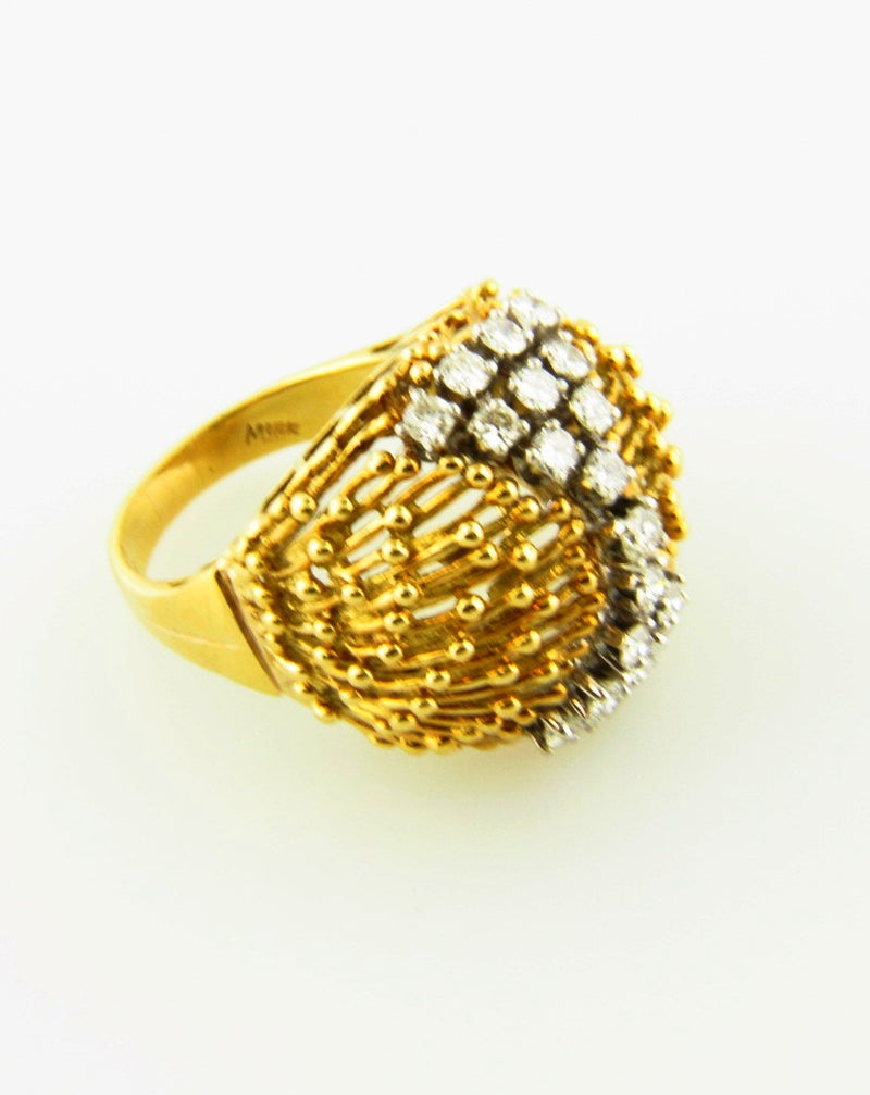 18K Yellow Gold, Diamond Dome Ring | 18 Karat Appraisers | Beverly Hills, CA | Fine Jewelry