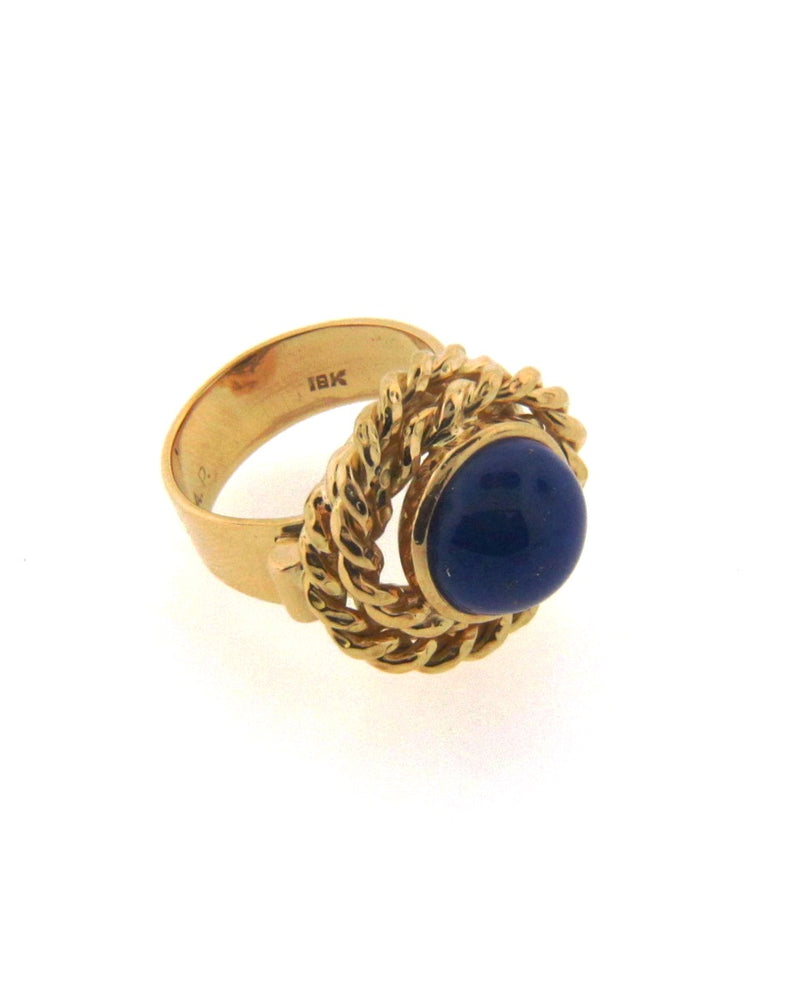 18K Yellow Gold Lapis Lazuli Ring | 18 Karat Appraisers | Beverly Hills, CA | Fine Jewelry