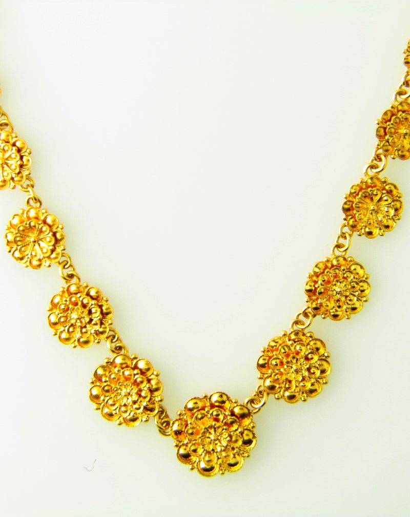 18K Yellow Gold Floral Motif Necklace | 18 Karat Appraisers | Beverly Hills, CA | Fine Jewelry