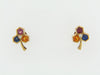 14K YELLOW GOLD MULTI-COLOR GEMSTONE AND DIAMOND EARRINGS | 18 Karat Appraisers | Beverly Hills, CA | Fine Jewelry