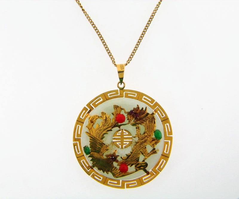 14K Yellow Gold Jade Pendant | 18 Karat Appraisers | Beverly Hills, CA | Fine Jewelry