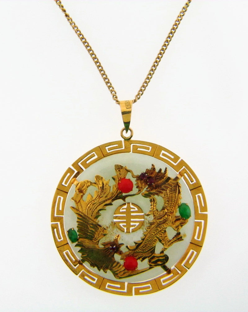 14K Yellow Gold Jade Pendant | 18 Karat Appraisers | Beverly Hills, CA | Fine Jewelry