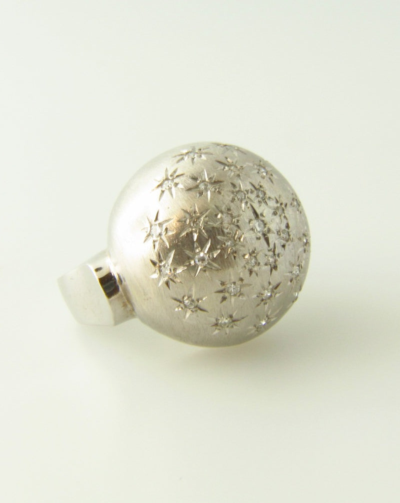 18K White Gold, Diamond Bombe Ring | 18 Karat Appraisers | Beverly Hills, CA | Fine Jewelry