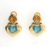 18K Yellow Gold Blue Topaz, Citrine, and Sapphire Earrings | 18 Karat Appraisers | Beverly Hills, CA | Fine Jewelry