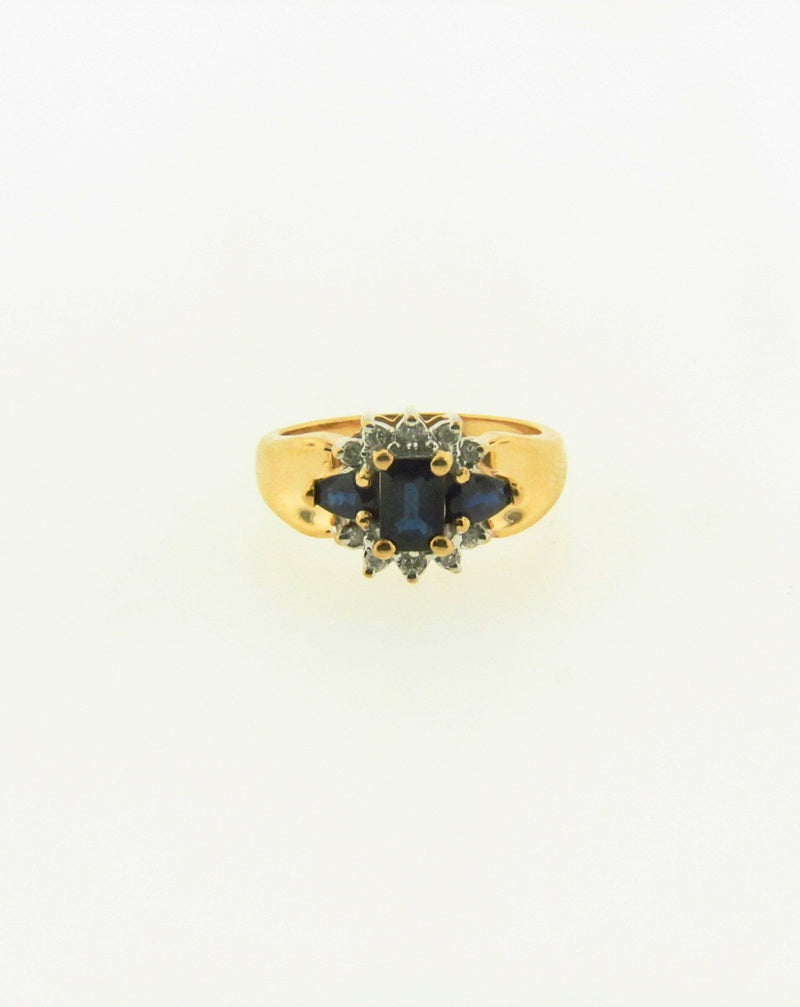 14K Yellow Gold Sapphire and Diamond Ring | 18 Karat Appraisers | Beverly Hills, CA | Fine Jewelry
