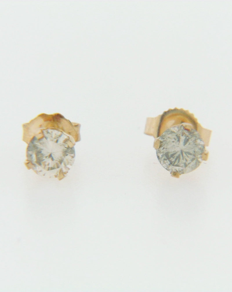 14K YELLOW GOLD DIAMOND STUD EARRINGS | 18 Karat Appraisers | Beverly Hills, CA | Fine Jewelry